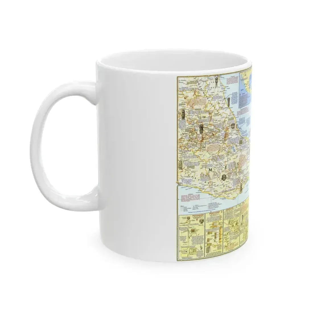 Central America - Archeological Map 1 (1968) (Map) White Coffee Mug - Go Mug Yourself