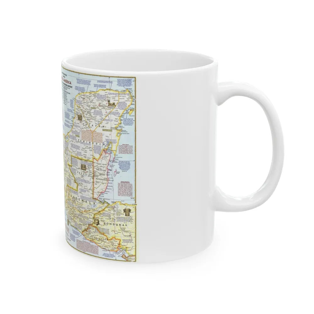 Central America - Archeological Map 1 (1968) (Map) White Coffee Mug-Go Mug Yourself