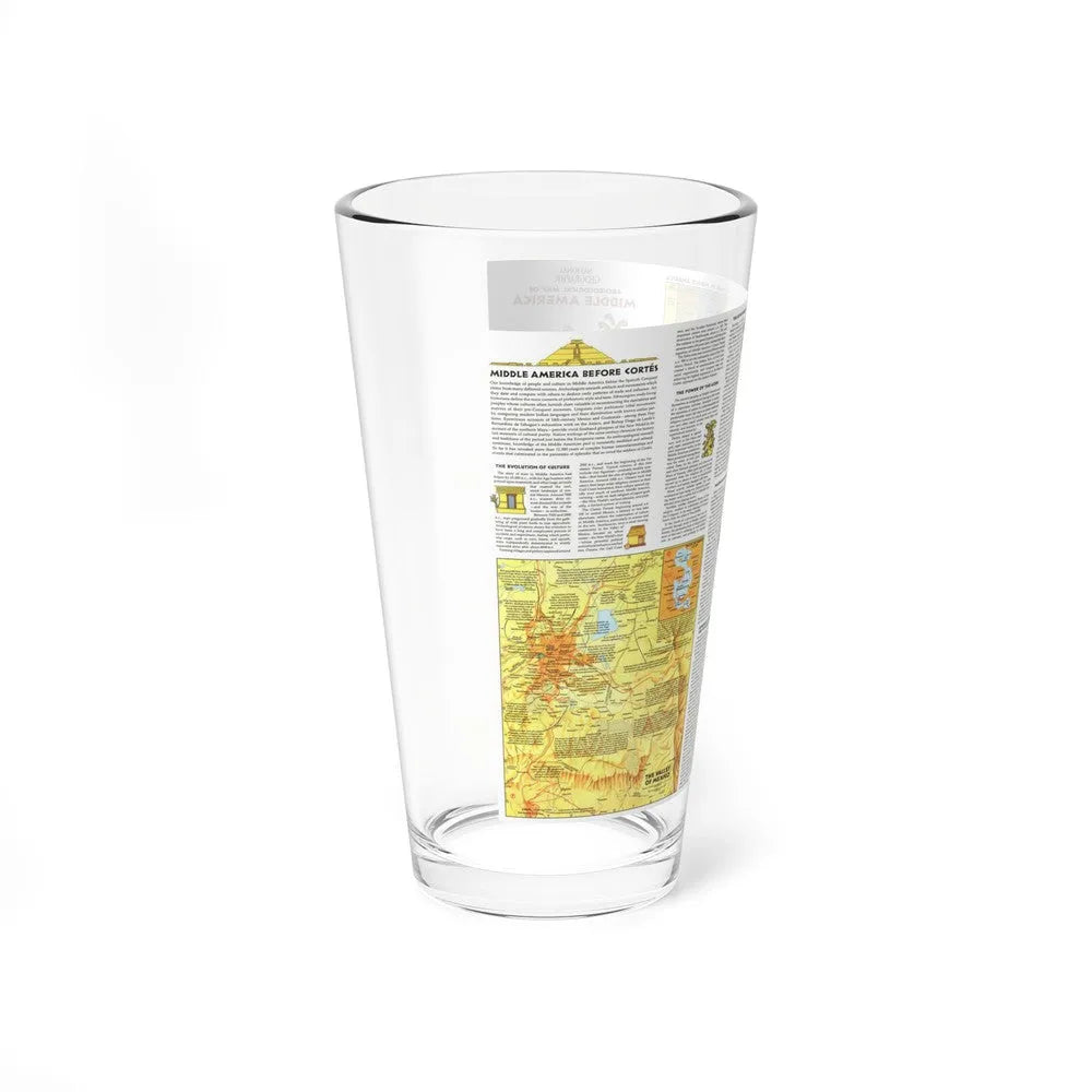 Central America - Archeological Map 2 (1968) (Map) Pint Glass 16oz-Go Mug Yourself