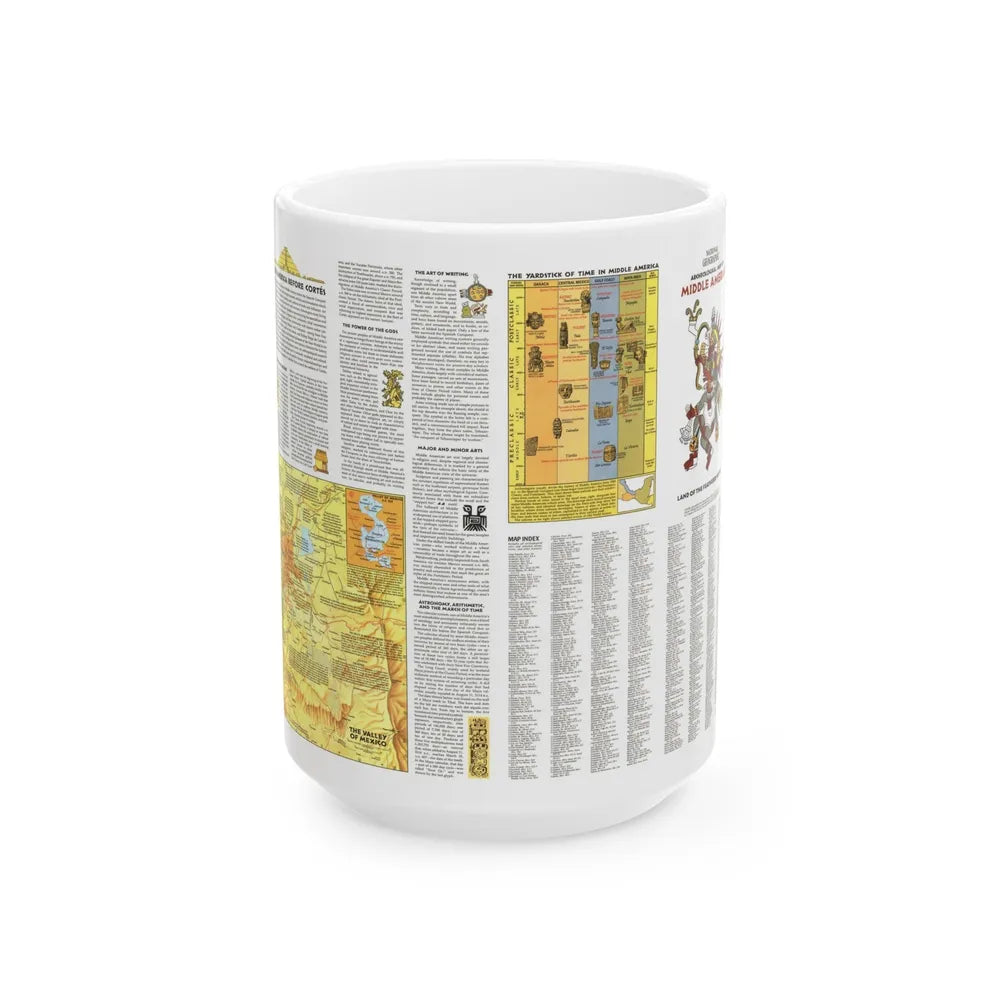 Central America - Archeological Map 2 (1968) (Map) White Coffee Mug-15oz-Go Mug Yourself