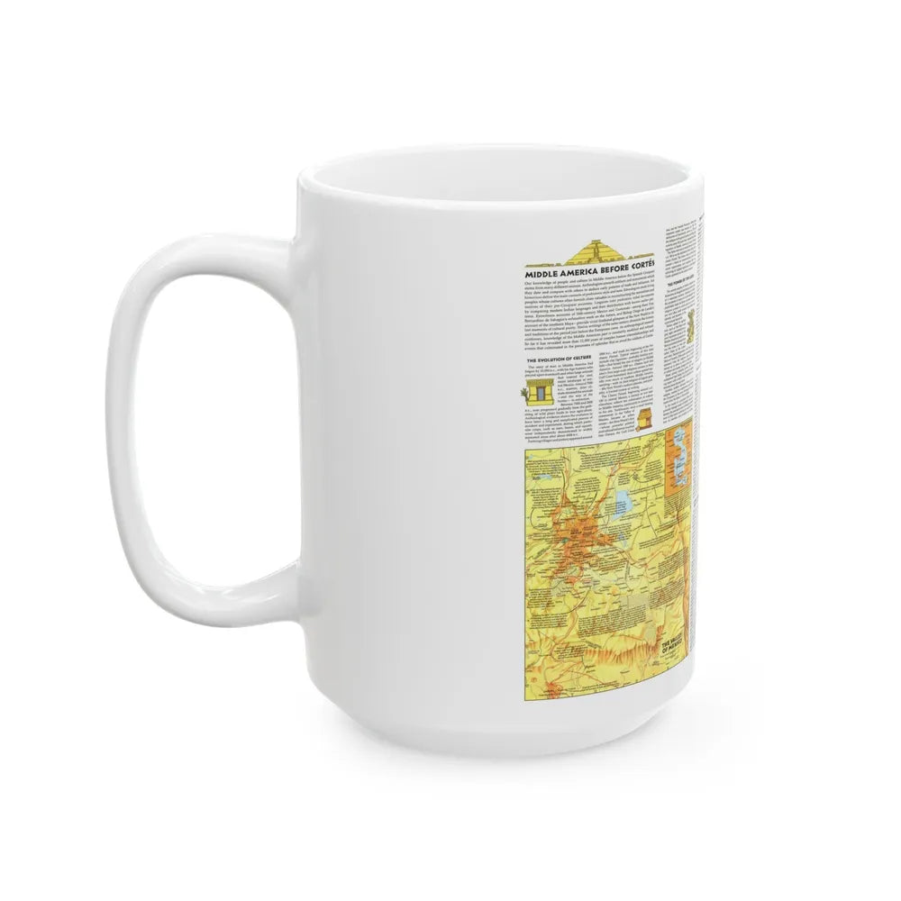 Central America - Archeological Map 2 (1968) (Map) White Coffee Mug-Go Mug Yourself