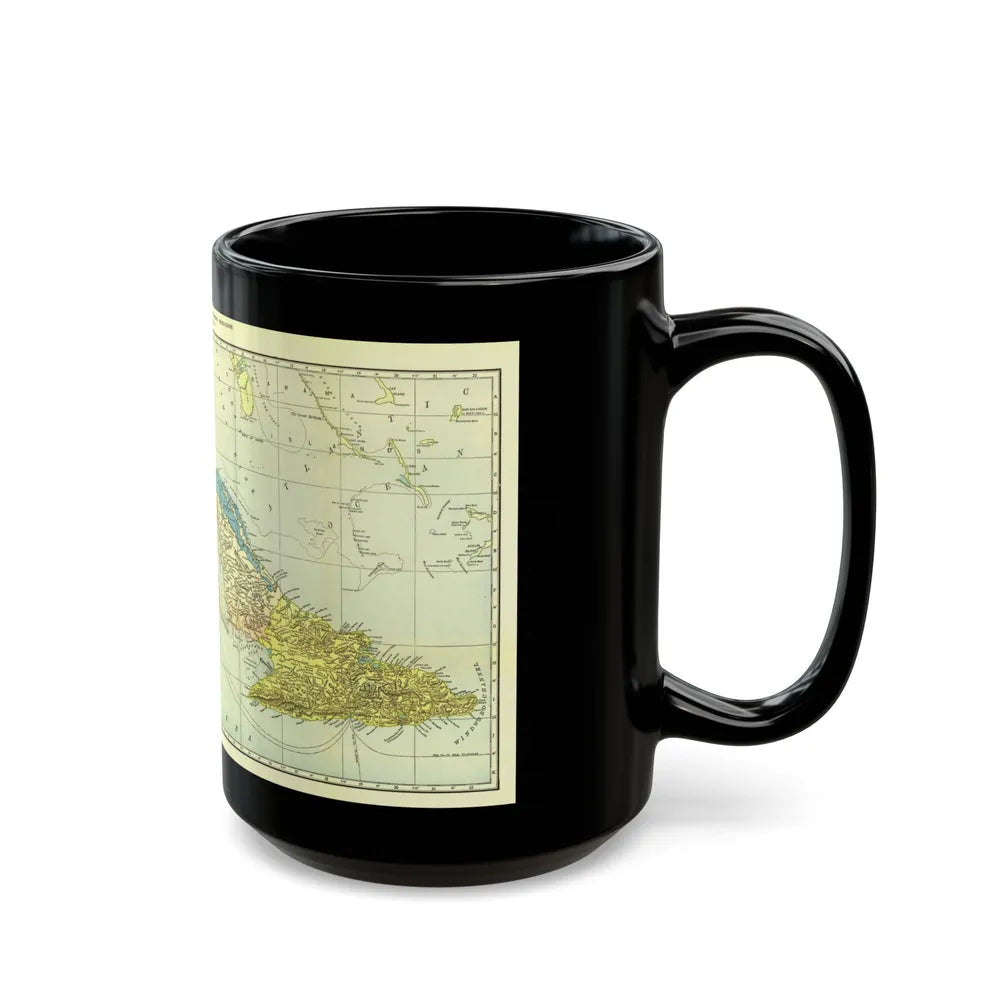 Central America - Cuba (1906) (Map) Black Coffee Mug-Go Mug Yourself