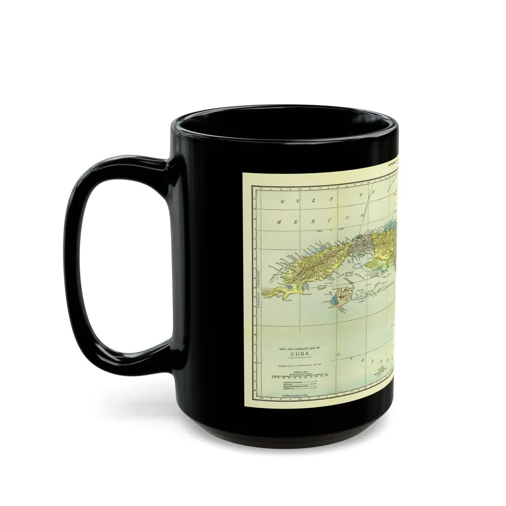 Central America - Cuba (1906) (Map) Black Coffee Mug-Go Mug Yourself