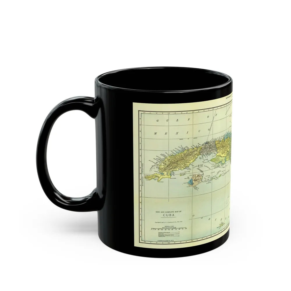 Central America - Cuba (1906) (Map) Black Coffee Mug-Go Mug Yourself