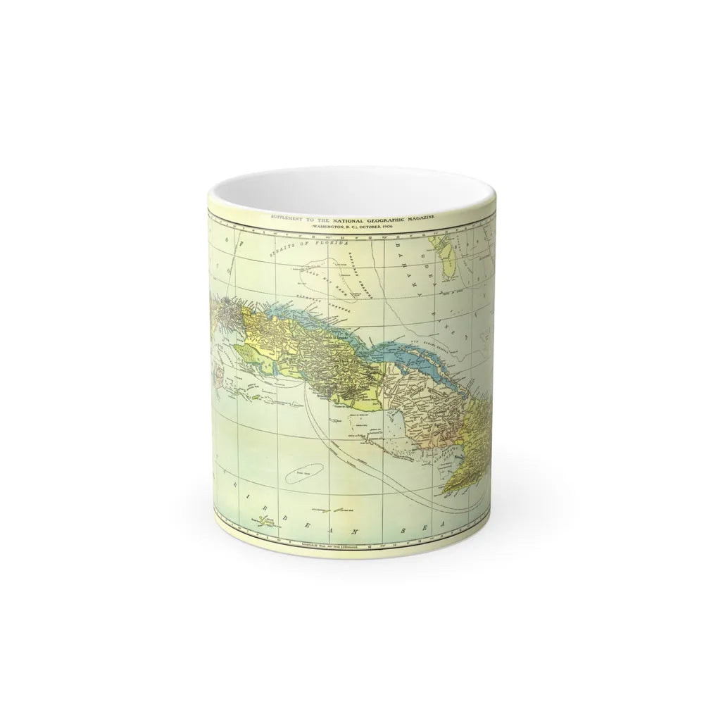 Central America - Cuba (1906) (Map) Color Changing Mug 11oz-11oz-Go Mug Yourself