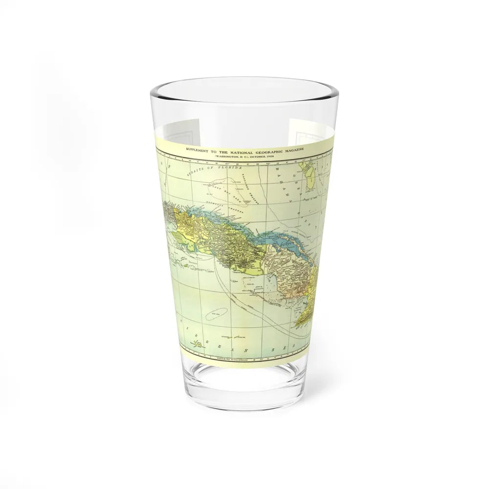 Central America - Cuba (1906) (Map) Pint Glass 16oz-16oz-Go Mug Yourself