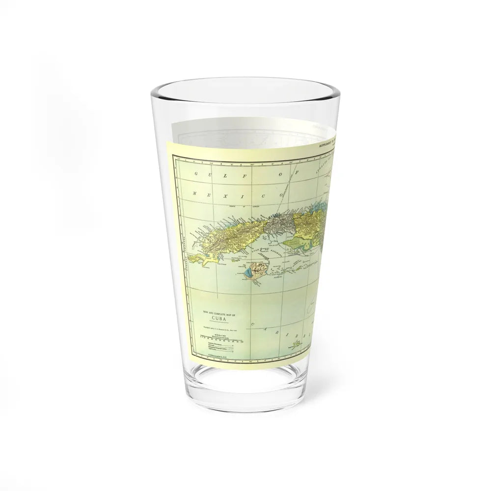 Central America - Cuba (1906) (Map) Pint Glass 16oz-Go Mug Yourself