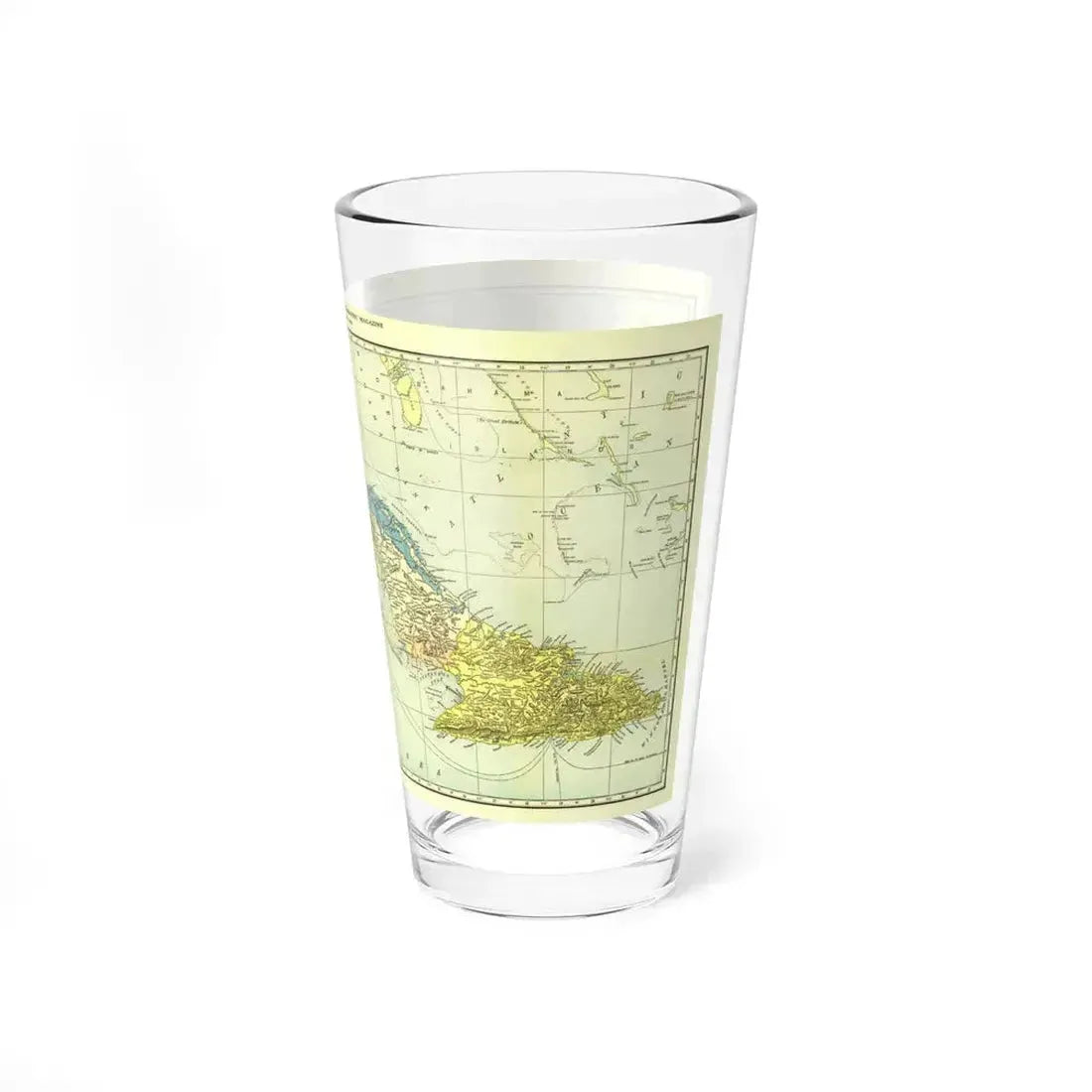 Central America - Cuba (1906) (Map) Pint Glass 16oz - Go Mug Yourself