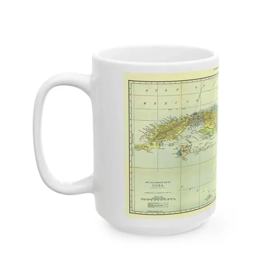 Central America - Cuba (1906) (Map) White Coffee Mug - Go Mug Yourself
