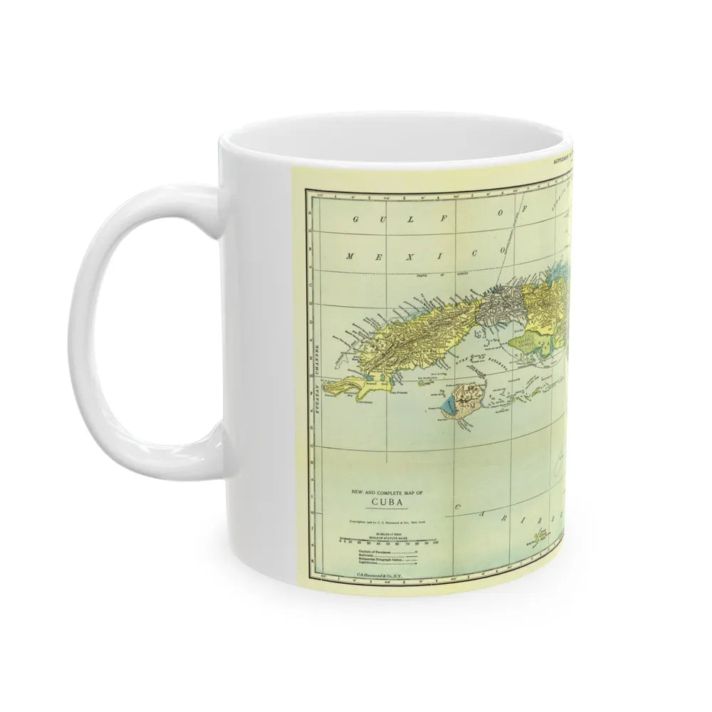 Central America - Cuba (1906) (Map) White Coffee Mug-Go Mug Yourself