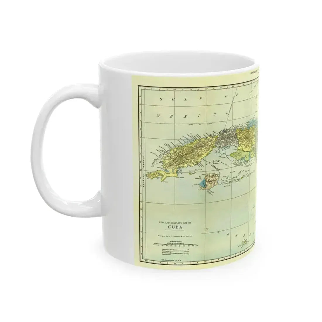 Central America - Cuba (1906) (Map) White Coffee Mug - Go Mug Yourself