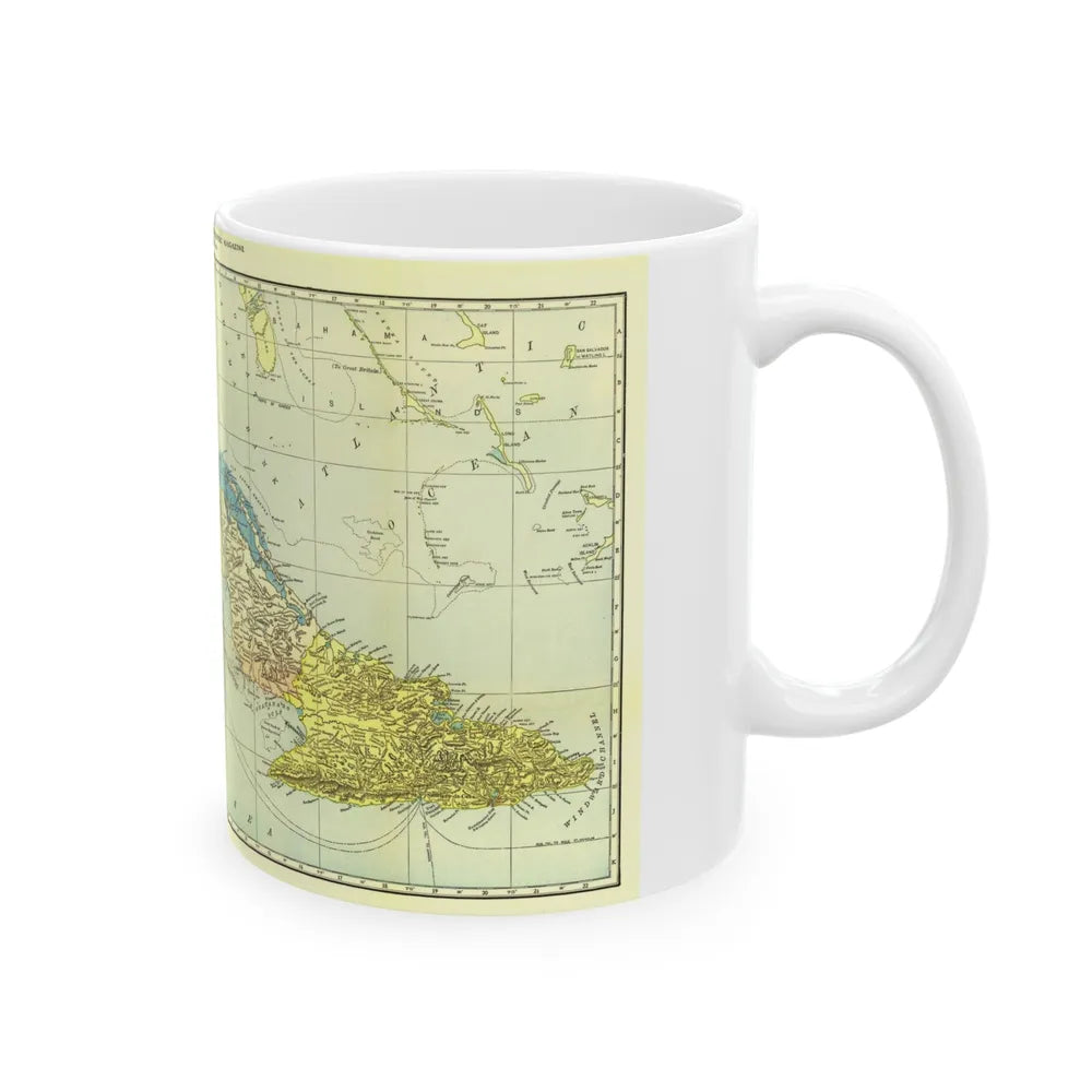 Central America - Cuba (1906) (Map) White Coffee Mug-Go Mug Yourself