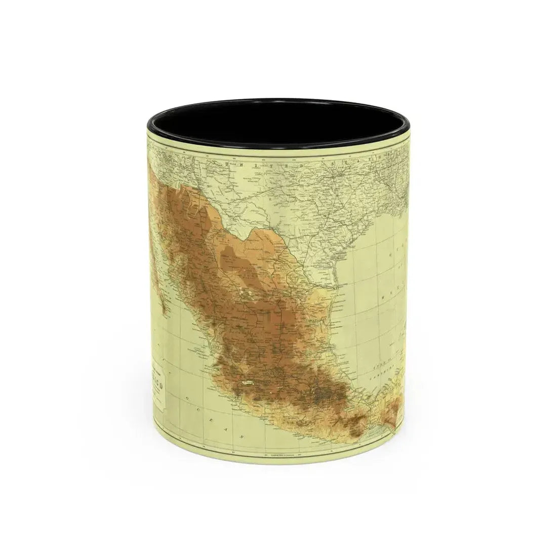 Central America & Mexico (1911) (Map) Accent Coffee Mug 11oz Black - Go Mug Yourself