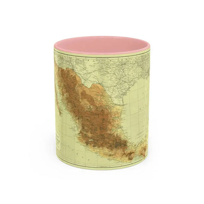 Central America & Mexico (1911) (Map) Accent Coffee Mug 11oz Pink - Go Mug Yourself