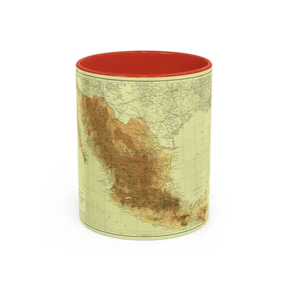 Central America & Mexico (1911) (Map) Accent Coffee Mug 11oz Red - Go Mug Yourself