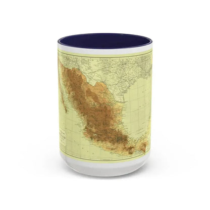 Central America & Mexico (1911) (Map) Accent Coffee Mug 15oz Navy - Go Mug Yourself