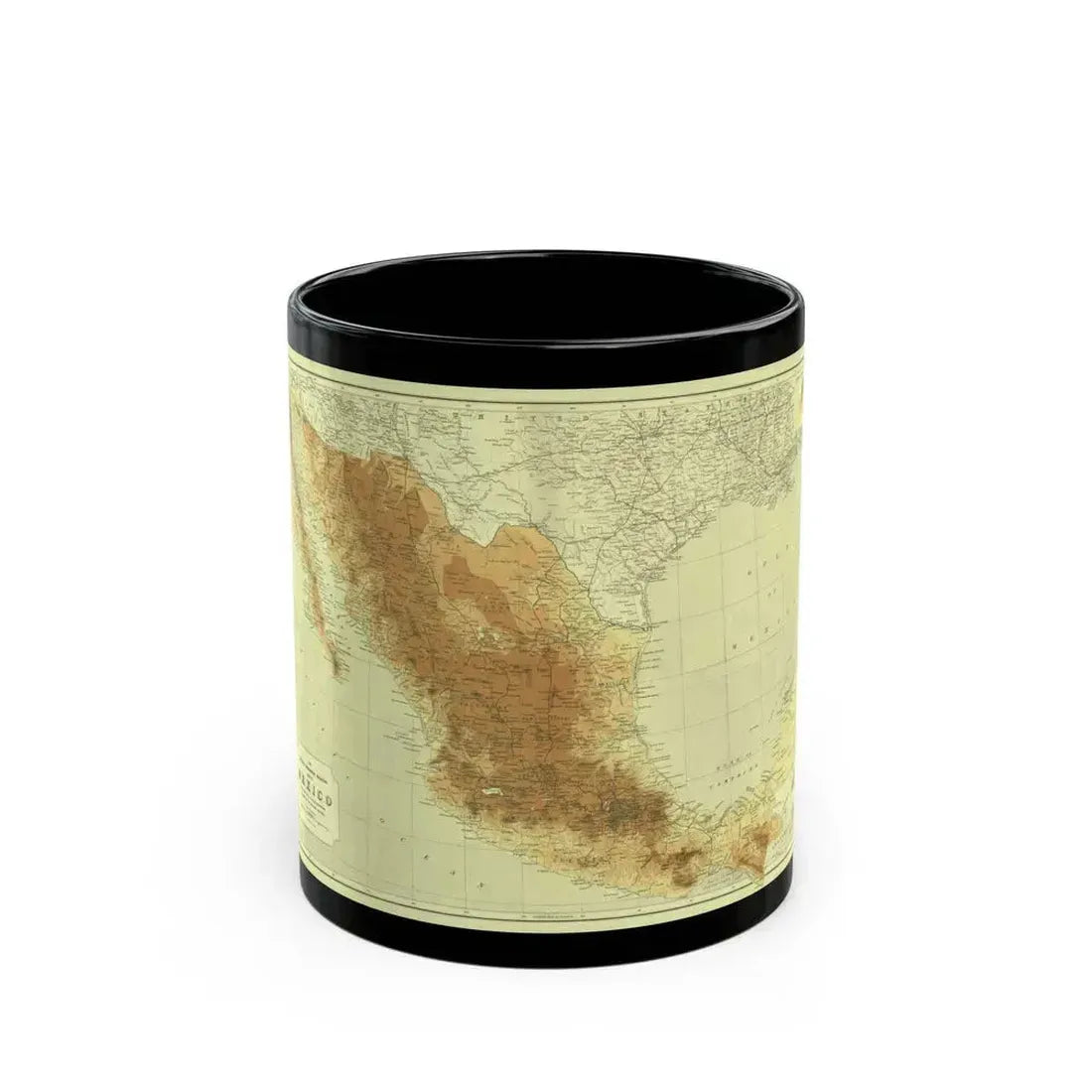 Central America & Mexico (1911) (Map) Black Coffee Mug 11oz - Go Mug Yourself