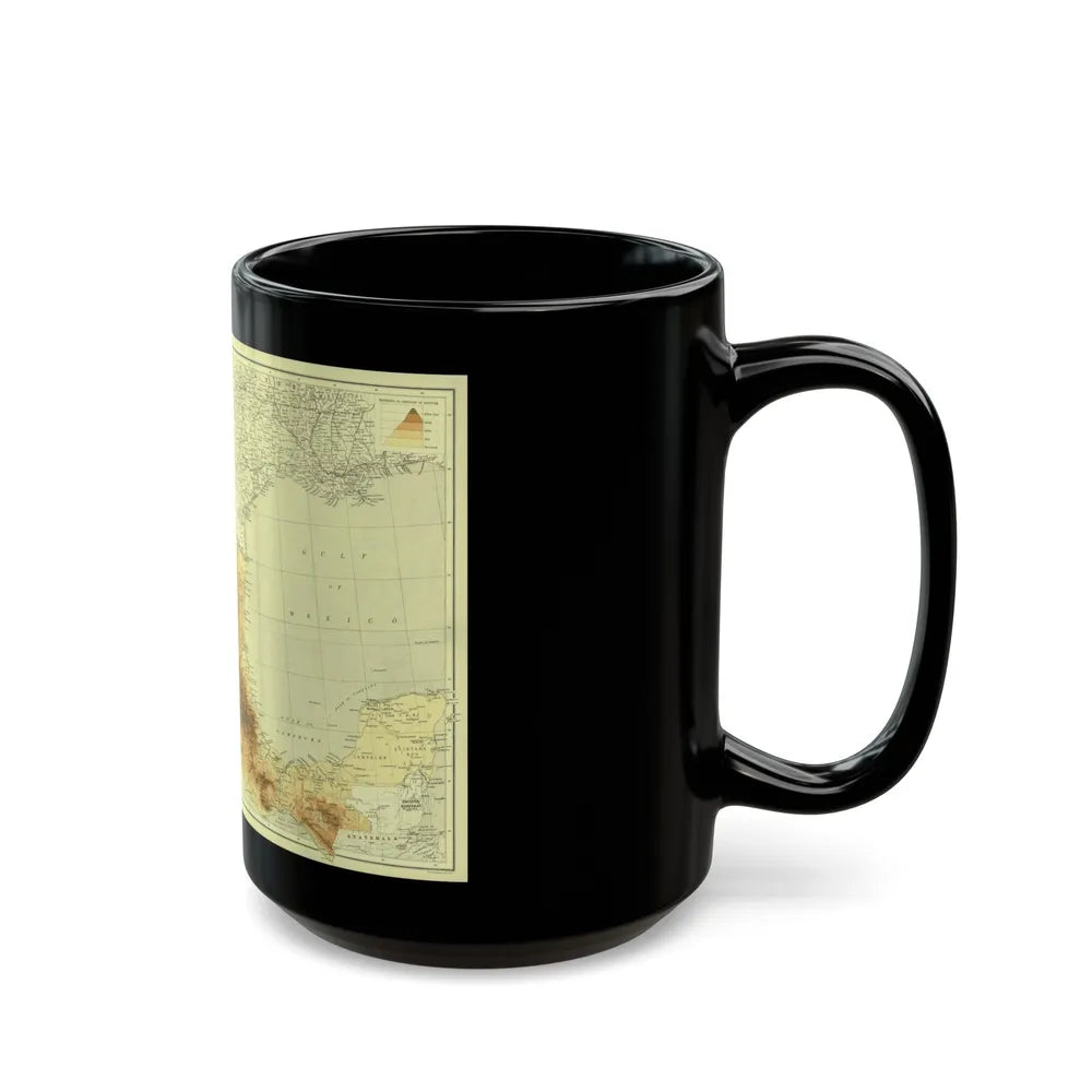 Central America & Mexico (1911) (Map) Black Coffee Mug-Go Mug Yourself