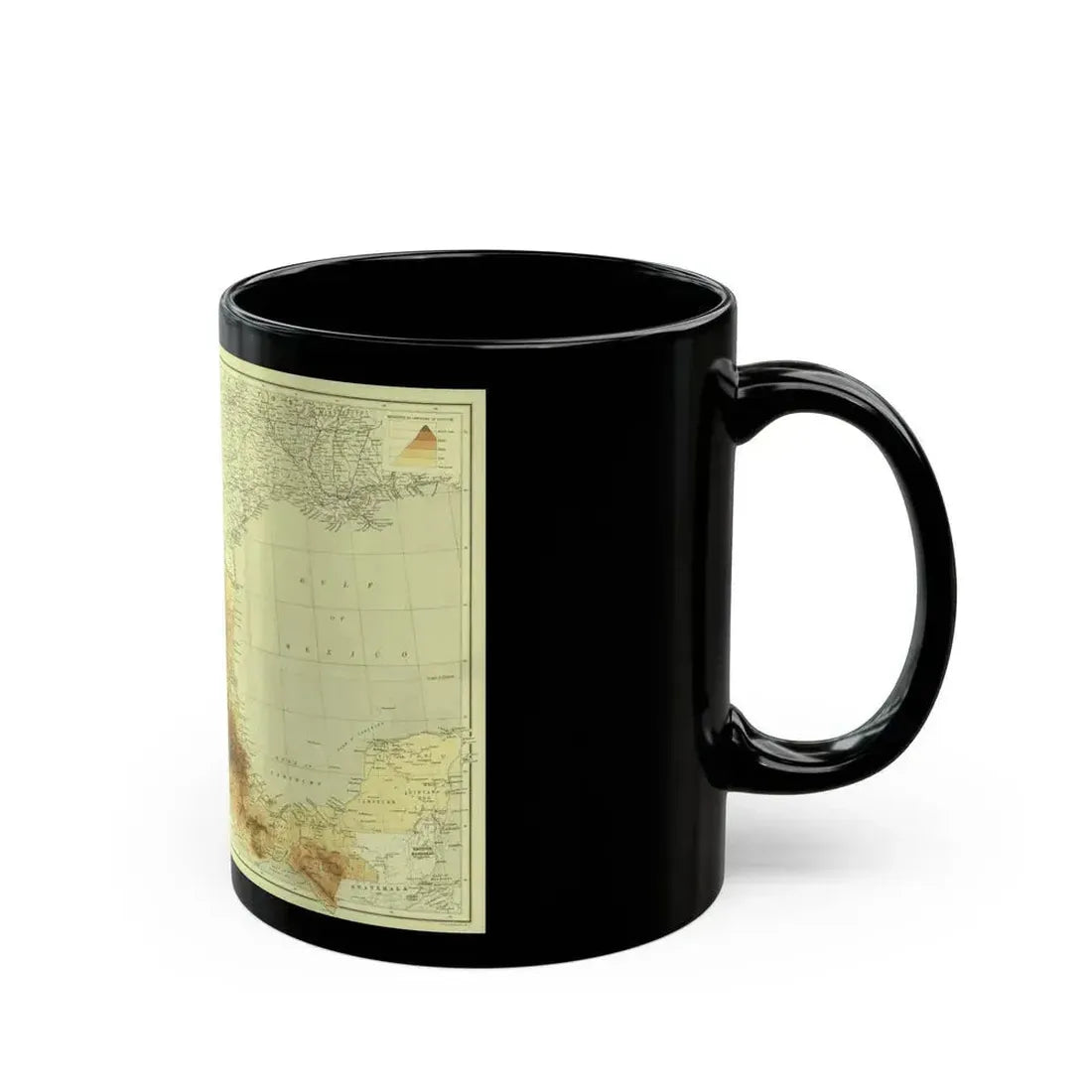 Central America & Mexico (1911) (Map) Black Coffee Mug - Go Mug Yourself