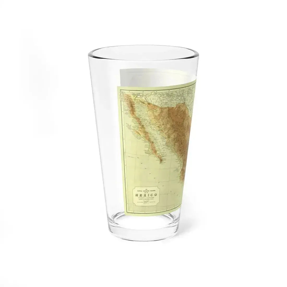 Central America & Mexico (1911) (Map) Pint Glass 16oz - Go Mug Yourself