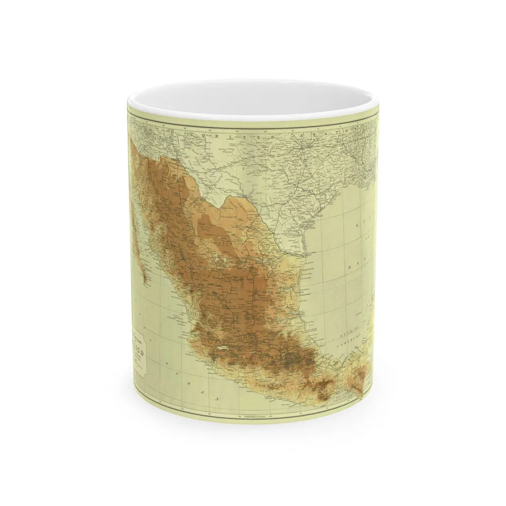 Central America & Mexico (1911) (Map) White Coffee Mug-11oz-Go Mug Yourself