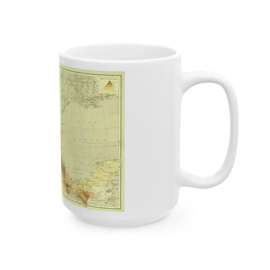 Central America & Mexico (1911) (Map) White Coffee Mug - Go Mug Yourself