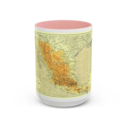 Central America & Mexico (1914) (Map) Accent Coffee Mug 15oz Pink - Go Mug Yourself