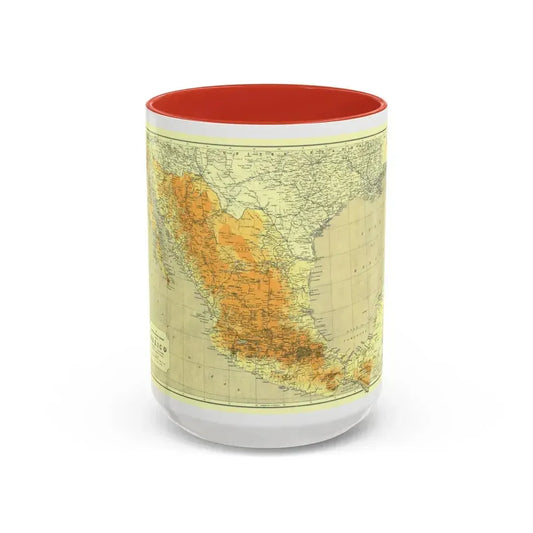 Central America & Mexico (1914) (Map) Accent Coffee Mug 15oz Red - Go Mug Yourself