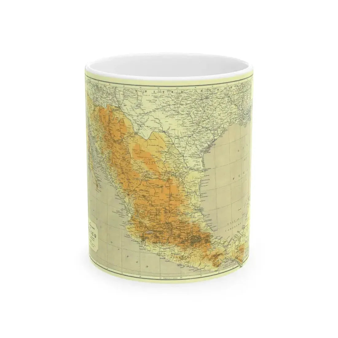 Central America & Mexico (1914) (Map) White Coffee Mug 11oz - Go Mug Yourself