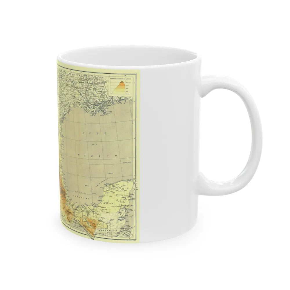 Central America & Mexico (1914) (Map) White Coffee Mug-Go Mug Yourself