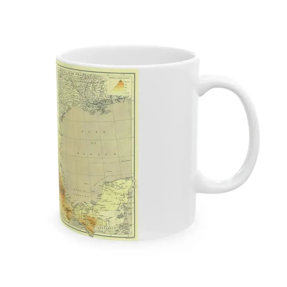 Central America & Mexico (1914) (Map) White Coffee Mug - Go Mug Yourself