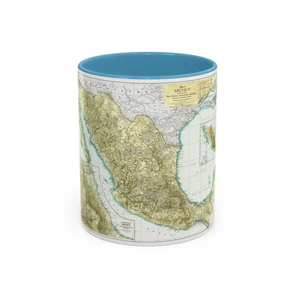 Central America & Mexico (1916) (Map) Accent Coffee Mug 11oz Light Blue - Go Mug Yourself