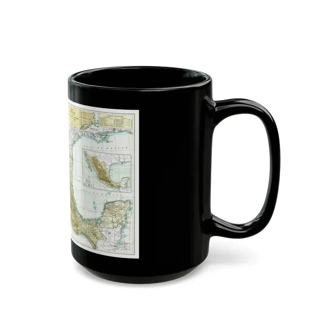 Central America & Mexico (1916) (Map) Black Coffee Mug - Go Mug Yourself
