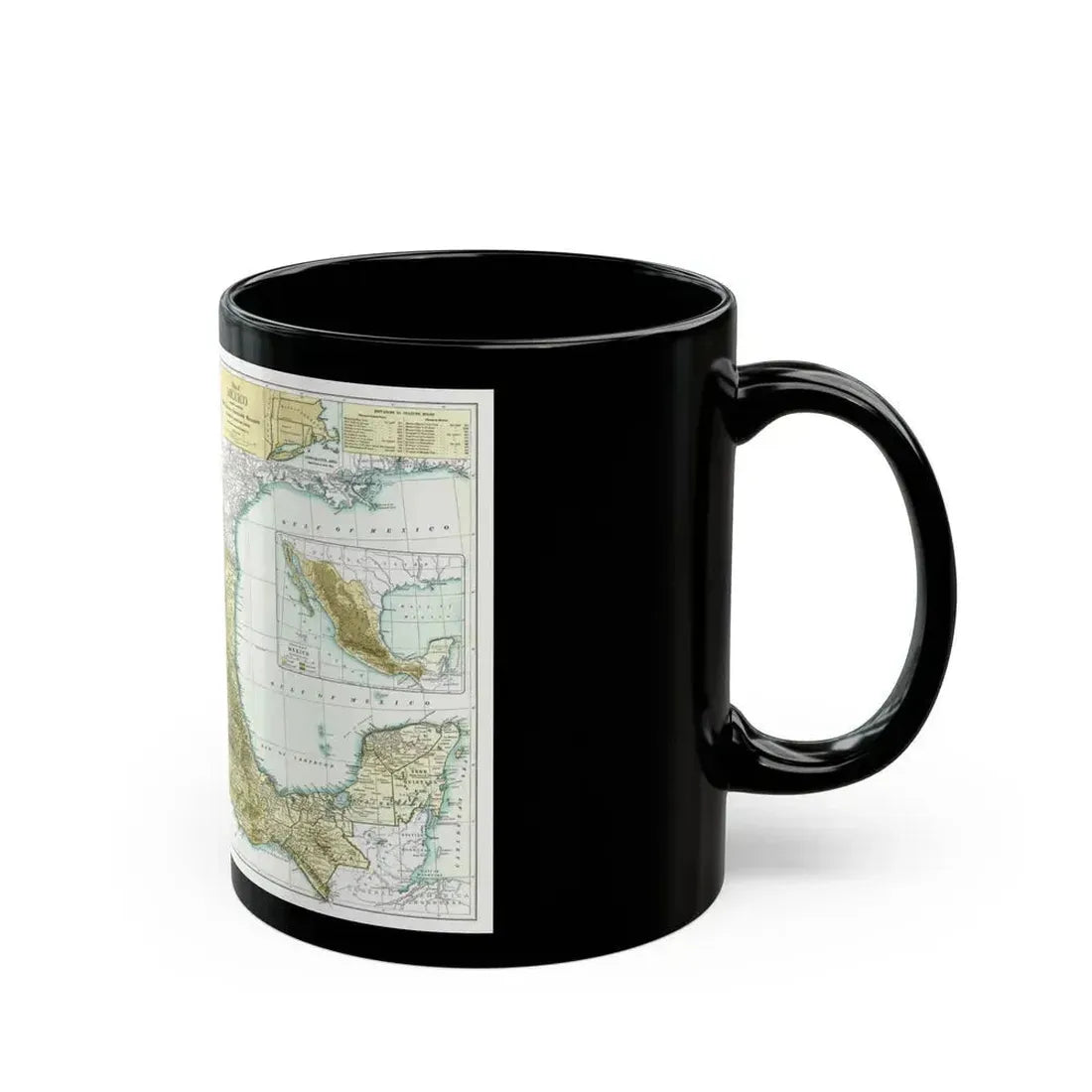 Central America & Mexico (1916) (Map) Black Coffee Mug - Go Mug Yourself