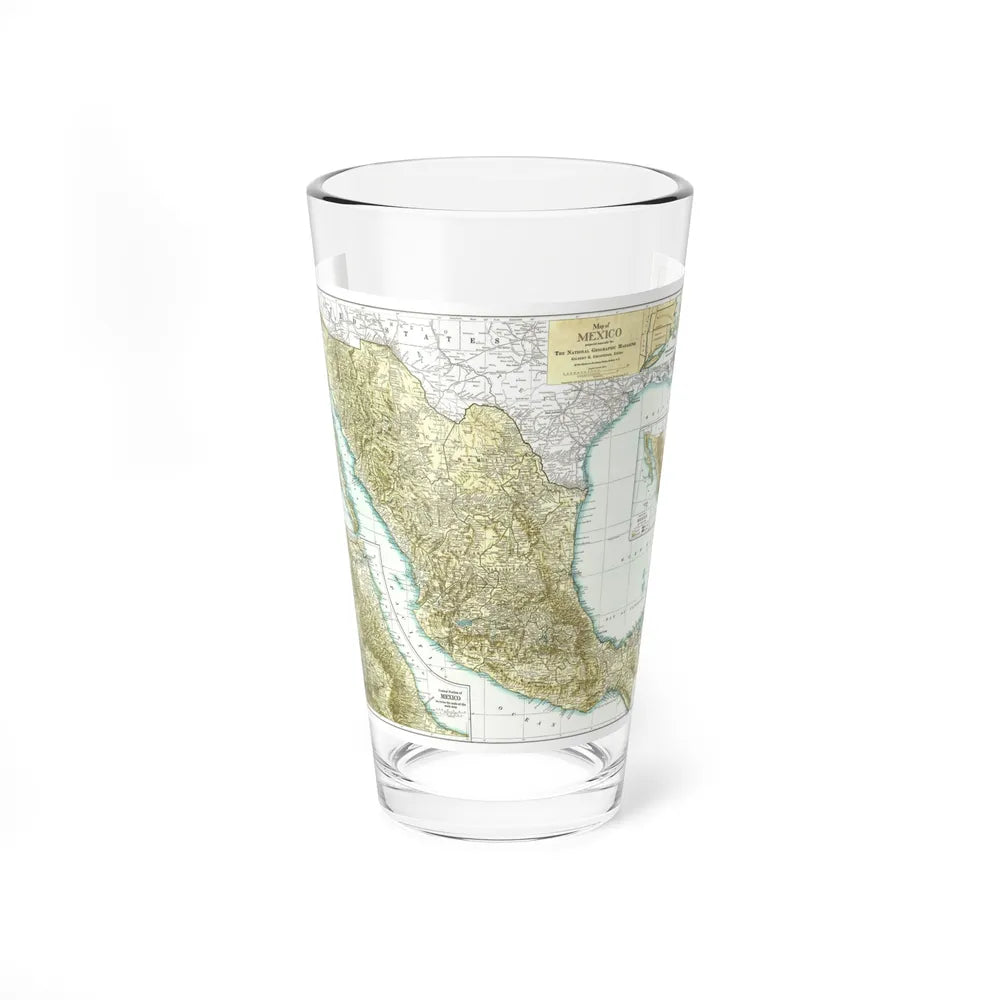 Central America & Mexico (1916) (Map) Pint Glass 16oz-16oz-Go Mug Yourself