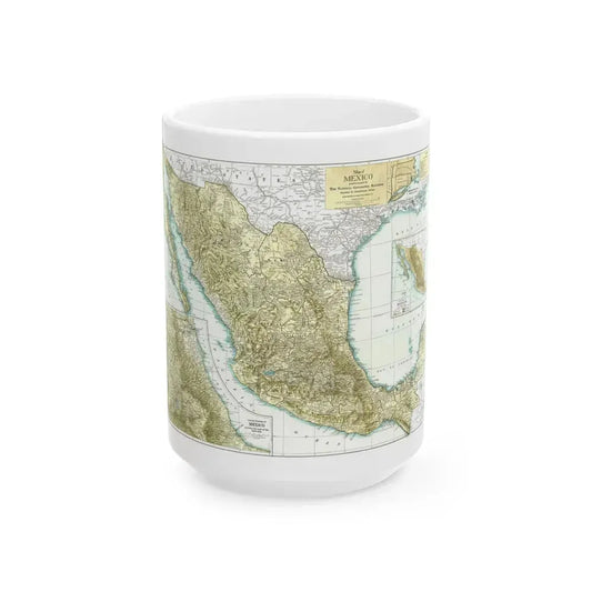 Central America & Mexico (1916) (Map) White Coffee Mug 15oz - Go Mug Yourself