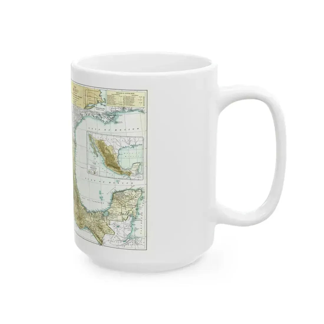 Central America & Mexico (1916) (Map) White Coffee Mug - Go Mug Yourself