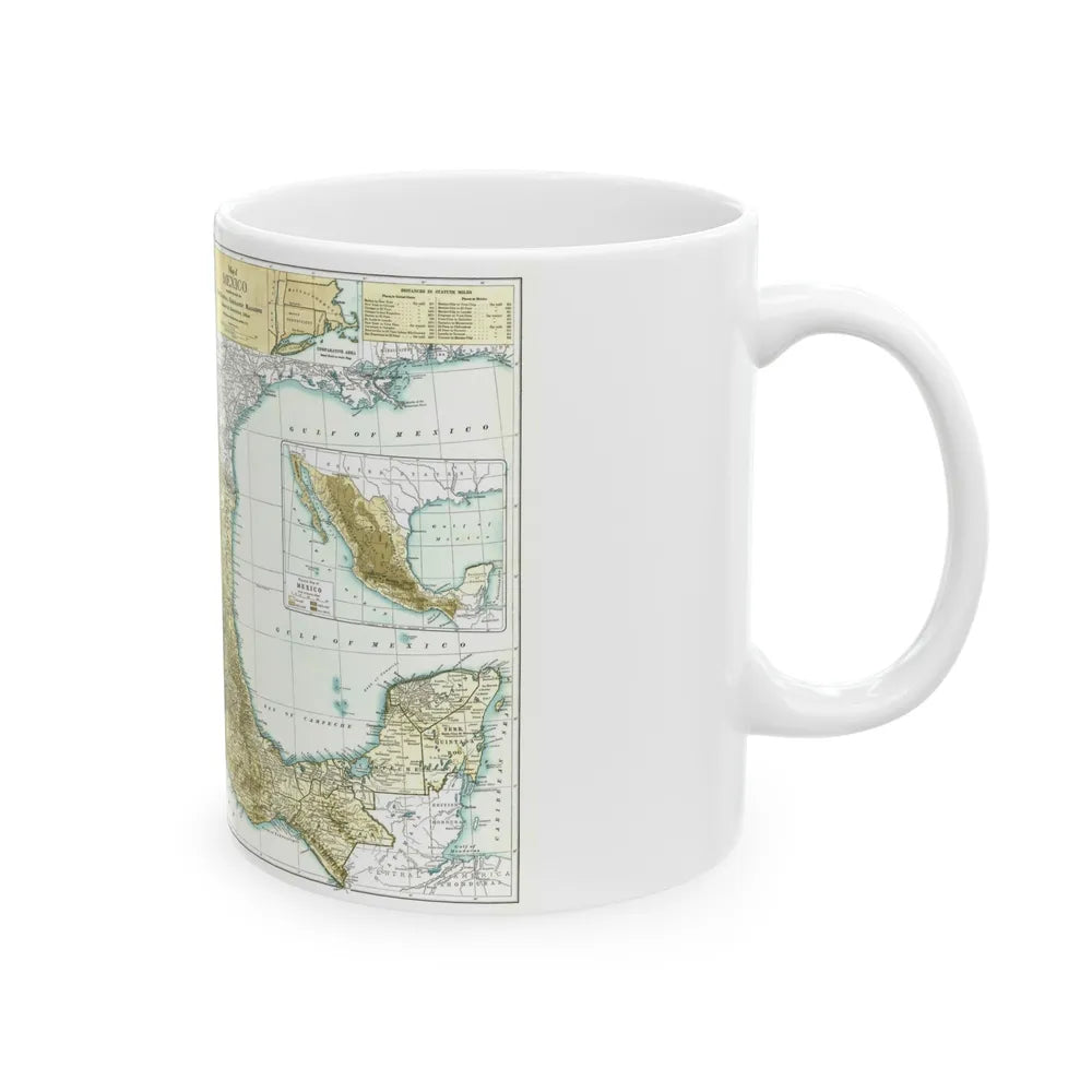 Central America & Mexico (1916) (Map) White Coffee Mug-Go Mug Yourself