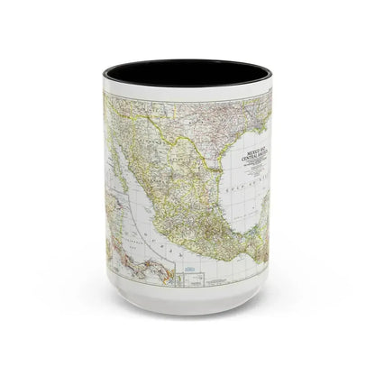 Central America & Mexico (1953) (Map) Accent Coffee Mug 15oz Black - Go Mug Yourself
