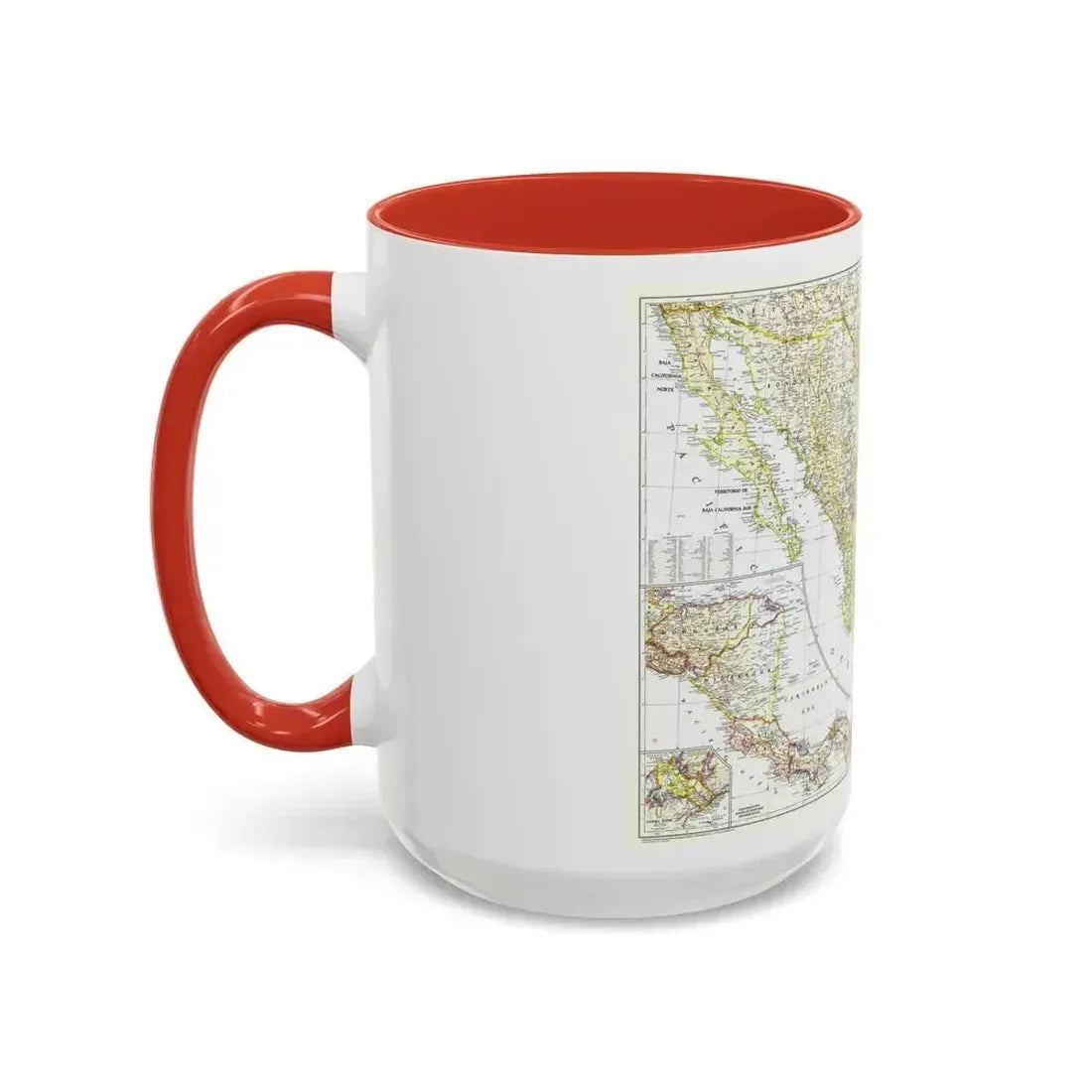Central America & Mexico (1953) (Map) Accent Coffee Mug - Go Mug Yourself