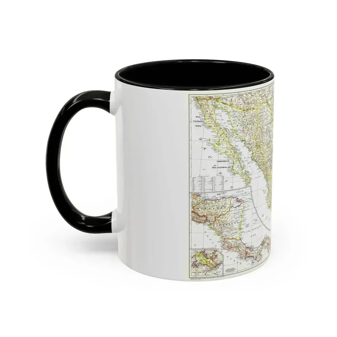 Central America & Mexico (1953) (Map) Accent Coffee Mug - Go Mug Yourself