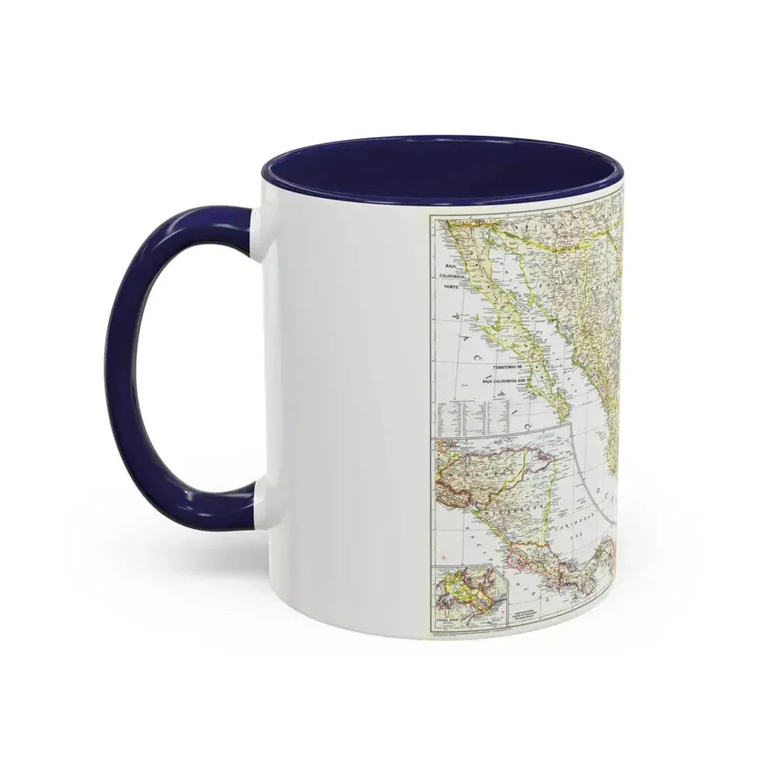 Central America & Mexico (1953) (Map) Accent Coffee Mug - Go Mug Yourself