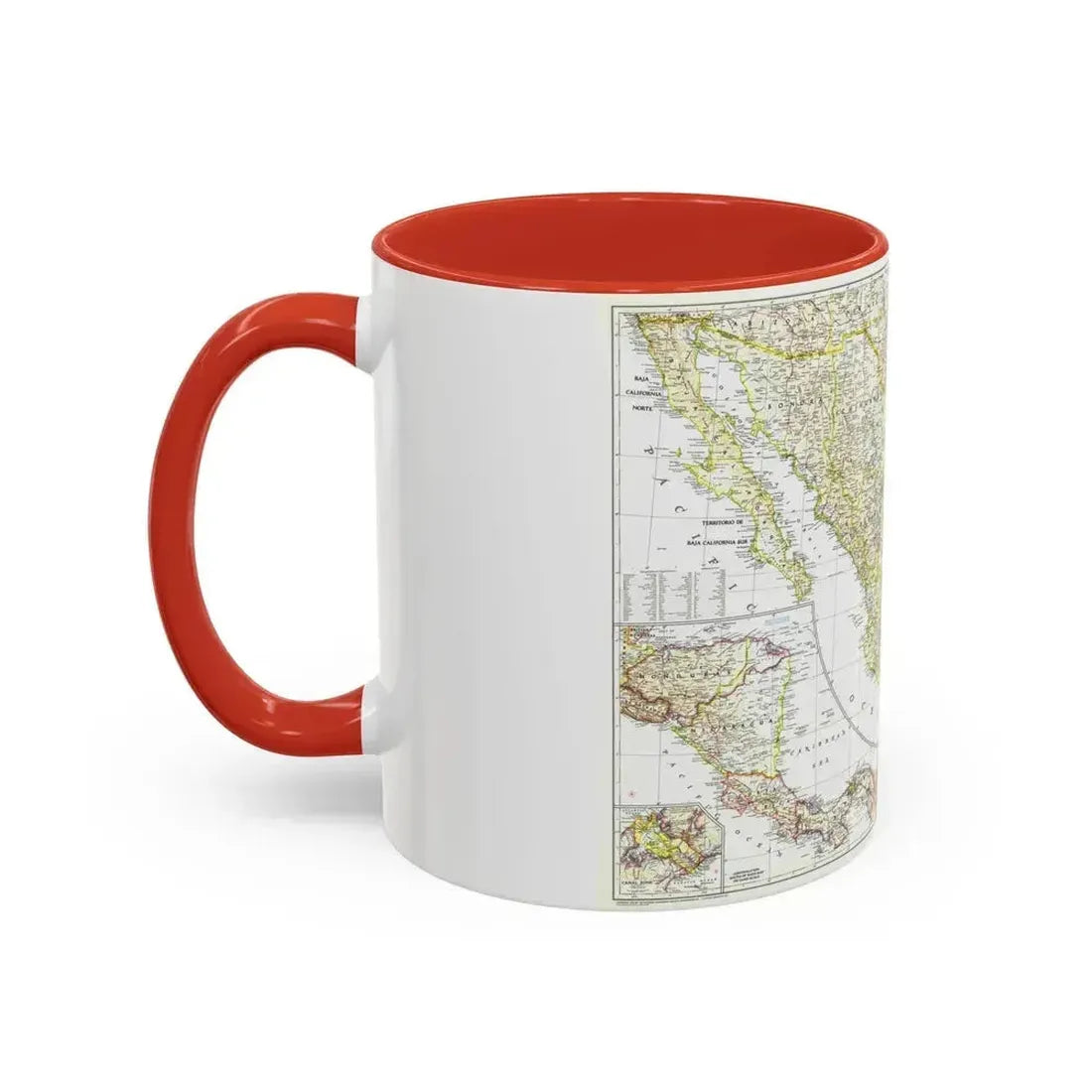 Central America & Mexico (1953) (Map) Accent Coffee Mug - Go Mug Yourself