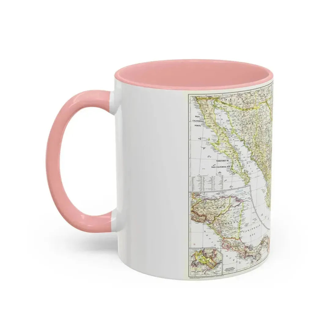 Central America & Mexico (1953) (Map) Accent Coffee Mug - Go Mug Yourself