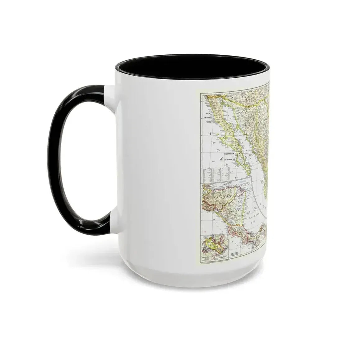 Central America & Mexico (1953) (Map) Accent Coffee Mug - Go Mug Yourself
