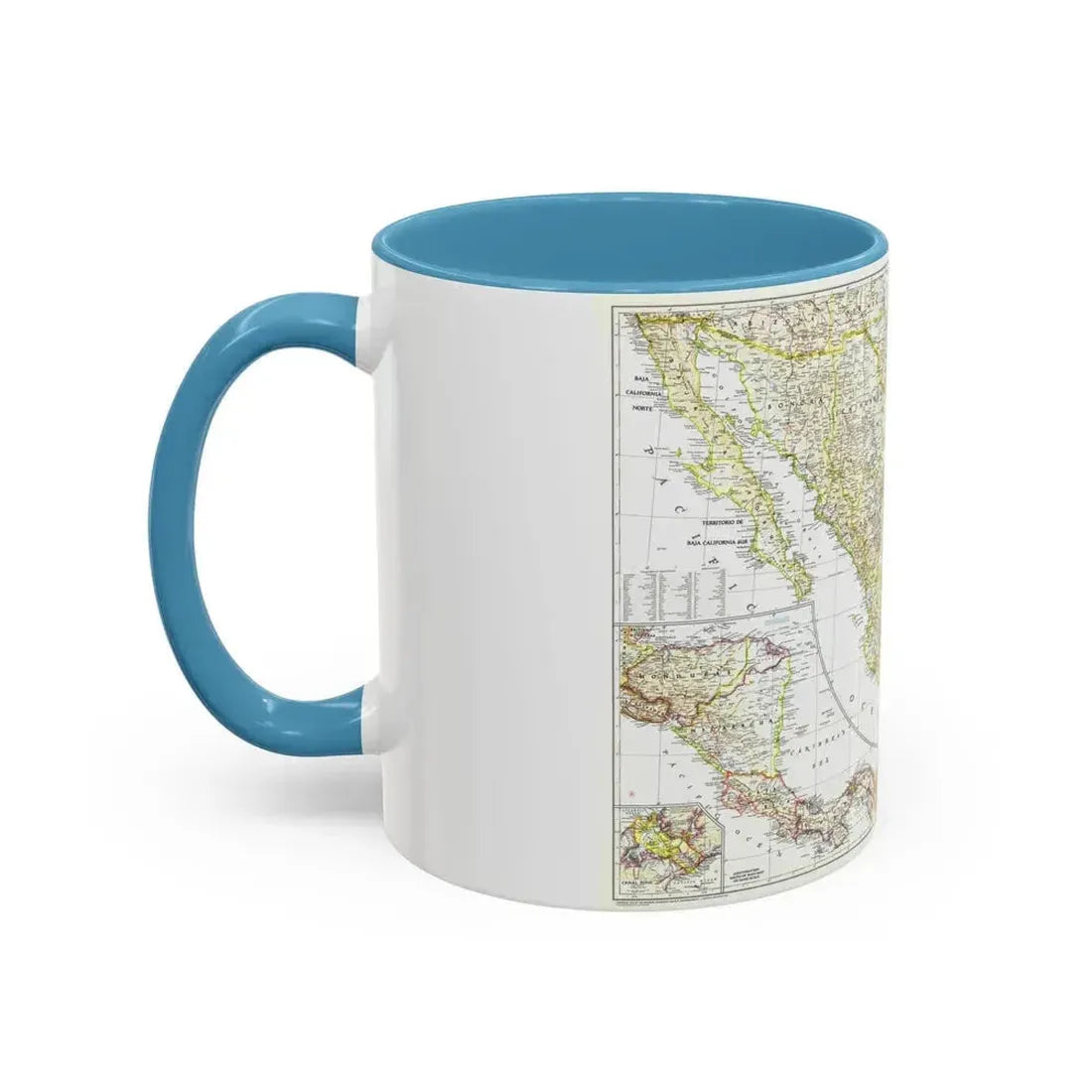 Central America & Mexico (1953) (Map) Accent Coffee Mug - Go Mug Yourself