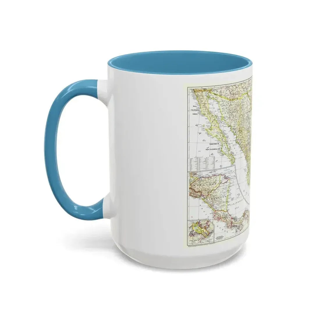 Central America & Mexico (1953) (Map) Accent Coffee Mug - Go Mug Yourself