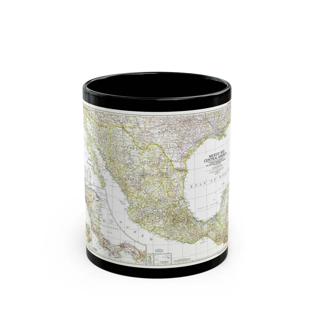 Central America & Mexico (1953) (Map) Black Coffee Mug-11oz-Go Mug Yourself