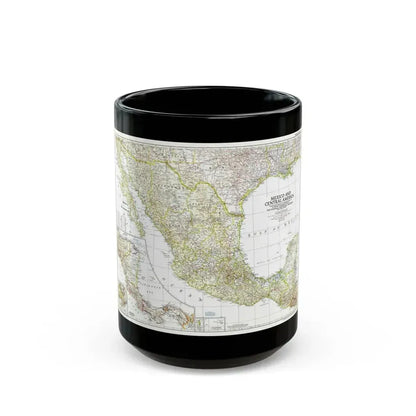 Central America & Mexico (1953) (Map) Black Coffee Mug 15oz - Go Mug Yourself