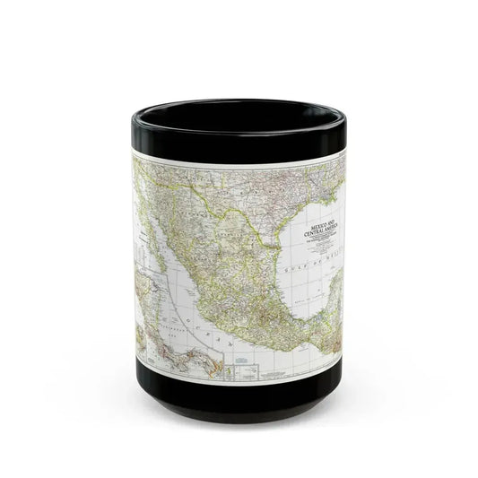 Central America & Mexico (1953) (Map) Black Coffee Mug 15oz - Go Mug Yourself